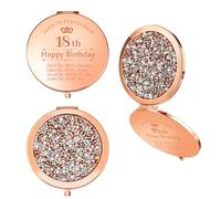 Bolosa 18th Birthday Gifts for Girls, 18th Birthday Presents For Girls Keepsake, Rose Gold Compact Makeup Mirror 18 Year Old Girl Birthday Gift for Sisters, Friends, Daughter, Granddaughter