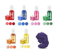 Bolosa Candle Colour, Candle Wax Colour, 6 Colours Wax Candle Colour, Paint for Candle Wax, High Concentrate Liquid Candle Paint for Candle Wax, Soy Wax, Paraffin Wax, Gel Wax - 10 ml Each