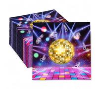 Bolosa Disco Party Napkins, Disco Ball Napkins, 20 Pack for Retro Parties