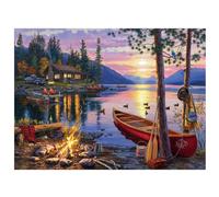 Boloshine 1000 Piece Jigsaw Puzzles for Adults, Sustainable Puzzle for Teenagers Gifts, Classic Brain Challenge Jigsaw Puzzle, Difficult Challenging Game (Sunset by the Lake)