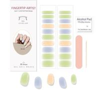 Boloshine 20Pcs Gel Nail Strips, Self-Adhesive Semi Cured Gel Nail Stickers Full Nail Wraps, Long Lasting Salon-Quality Glossy Gel Nail Polish Strips for Women Girls Nail Art - Fruit Gummies