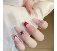 Boloshine 20PCS Halloween Semi Cured Gel Nail Wraps, Full Wraps Adhesive Gel Nail Strips, Nail Polish Strips for Women Girls Halloween Party Nail Decor(UV/LED Lamp Required) - Cobweb