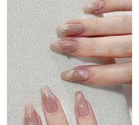 Boloshine 20PCS Semi Cured Gel Nails Strips, Salon-Quality Nail Wraps Easy Apply & Remove Long Lasting Nail Polish Stickers with Nail File & Wooden Stick for Women Manicure (Dream Ribbon)