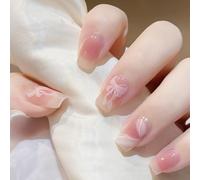 Boloshine 20PCS Semi Cured Gel Nails Strips, Salon-Quality Nail Wraps Easy Apply & Remove Long Lasting Nail Polish Stickers with Nail File & Wooden Stick for Women Manicure (Ornate Bow)