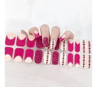 Boloshine 22pcs Semi Cured Gel Nail Strips, Gel Nail Polish Strips Easy Apply & Remove for Salon-Quality Manicure, Full Wraps Gel Nail Stickers for Women Girls Nail Art - Passionate Leopard Print