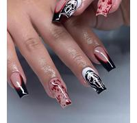 Boloshine Halloween Gel Nail Polish Stickers, 20PCS Horror Bloody Grimace Gel Nail Wraps for Women Girls Halloween Party, Full Wraps Gel Nail Strips Nail Art Decor(UV/LED Lamp Required)