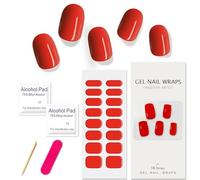 Boloshine Semi Cured Gel Nail Stickers, 16Pcs Soft Solid Color French Manicure Stickers, Salon-Quality Waterproof Gel Nail Wraps, Full Wraps Gel Nail Strips UV/LED Lamp Required - Maple Leaves