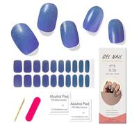 Boloshine Semi Cured UV Gel Nail Stickers, 20Pcs Glitter Gel Nail Wraps, Extra Long Soft Gel Nail Strips, Self-Adhesive French Manicure Stickers, Nail Art Decor (Dreamscape of the Milky Way)