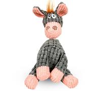 BoloShine Squeaky Dog Toy, Soft Plush Dog Toy with Cotton Material, Durable Interactive Dog Chew Teeth Cleaning Toy for Boredom Small Medium Breed Dogs (Grey Donkey)