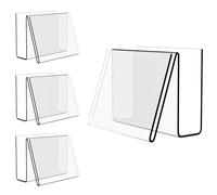 Boloyo Acrylic Postcard Display Stand,4 x 6 in Clear Card Display Easel Holder, Transparent Tablet Holder for Displaying Pictures,Books, Index Business Greeting Card, Artworks, CDs, etc.4PC