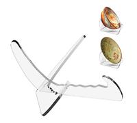 Boloyo "X Shape Acrylic Bowl Display Stand, 6.5 Inch 1PC Clear Acrylic Bowl Plate Platter Dish China Porcelain Display Holder Easel Base for Home Kitchen School Art Display (4.5 Inch, 2PC)