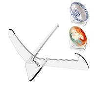 Boloyo "X Shape Acrylic Bowl Display Stand, 6.5 Inch 1PC Clear Acrylic Bowl Plate Platter Dish China Porcelain Display Holder Easel Base for Home Kitchen School Art Display