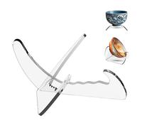 Boloyo "X Shape Acrylic Bowl Display Stand, 6.5 Inch 1PC Clear Acrylic Bowl Plate Platter Dish China Porcelain Display Holder Easel Base for Home Kitchen School Art Display (3.5 Inch, 2PC)
