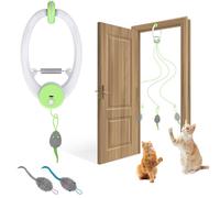 Bolpetizo Interactive Cat Feather Toys, Retractable Teaser Toy, Hanging Interactive Toys for Indoor Cats Kitten Play Chase Exercise, Automatic Kitten Mental Exercise Toys, with Three Mice Plush Toy