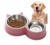 Bols Pour Chats en Acier inoxydable - Bols de chiens de l'oreille de Chat antidérapante, mangeoire D'eau et de nourriture, jouets de léchage de chiots épaissis, fournitures Pour animaux de compagnie,