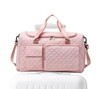 Bolsa Deporte Mujer - Bolso Viaje Con Correa Ancha | Maleta Accesorios Gran Capacidad, Bolsa Gimnasio Con Separación Ropa Seca Y Mojada Para Toallas, Prendas, Pink, verwijzen naar de beschrijving