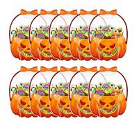 Bolsas Transparent Calabaza Halloween Selladas, Set of 10 Unidades, Bolsas Fiestas Con Asas, Decoración Hogar Temática, Ideal Golosinas Otoño, Dulces, Caramelos, Regalos, Niños, Eventos, Celebraciones