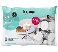 Bolsius 10 Hour Maxi Tea Lights - 40 Pack (White) 1 x Bag of 40