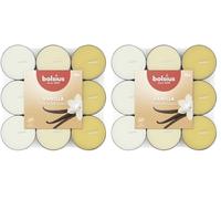 Bolsius - 18 Scented tealights - Vanilla - Burning time of 3.5 Hours - Diameter 38 mm - Natural extracts - Contains Vegan Wax - No Palm Oil (Pack of 2)