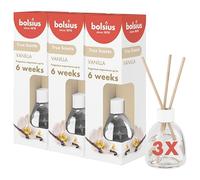 bolsius, 3-Pack Reed Diffuser, Vanilla, 60 ml, Fragrance Release for up to 6 Weeks