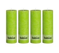 Bolsius 4Pc Lime Rustic Pillar Candles 190 X 68mm