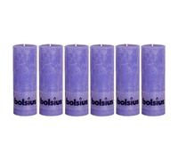 Bolsius 6Pc Old Purple Rustic Pillar Candles 190 X 68mm