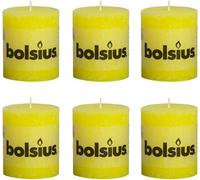 Bolsius 6Pc Vivid Yellow Rustic Pillar Candles 80 X 68 mm