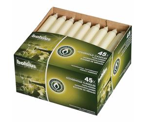 Bolsius Bistro 7in Tabletop Candles in Ivory Low Smoke and Drip Free Pack of 45