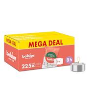 Bolsius - Bulk Pack Tea Lights - 225 Pieces - 8 Burning Hours - White - Contains Natural Plant Wax - Length Burning Time - Decorative Household Candles - Without Palm Oil