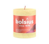 BOLSIUS Butter Yellow Rustic Shine Pillar Candle 8cm x 7cm