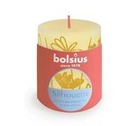 BOLSIUS Butter Yellow Rustic Silhouette Pillar Candle 8cm x 7cm