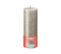 BOLSIUS Champagne Rustic Shimmer Metallic Pillar Candle 19cm x 7cm