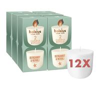 Bolsius - CleanLight Refill - Bergamot & Neroli - Refillable Candle - Pack of 12 - Refills Only - Contains Natural Plant Wax - No Palm Oil