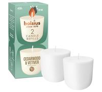 Bolsius - CleanLight Refill - Cedarwood & Vetiver - Refill Scented Candle - 2 Pieces - Burning Time 24 Hours - Contains Natural Vegetable Wax - Sustainable Concept