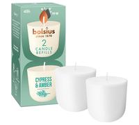 Bolsius - CleanLight Refill - Cypress & Amber - Refill Scented Candle - 2 Pieces - Burning Time 24 Hours - Contains Natural Vegetable Wax - Sustainable Concept