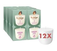 Bolsius - CleanLight Refill - Gardenia & Fig - Refillable Candle - Pack of 12 - Refills Only - Contains Natural Plant Wax - No Palm Oil