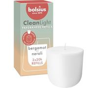 Bolsius - CleanLight Refill - Refillable Scented Candle - Bergamot & Neroli - Refills Only - 2 pcs - 20-Hour Burn Time - Contains Natural Plant-Based Wax - Sustainable Concept
