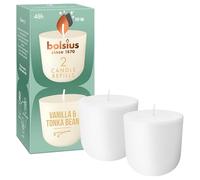 Bolsius CleanLight Refillable Candles - Vanilla & Tonka Bean - Refill Scented Candle - 2 Pieces - Burning Time 24 Hours - Contains Natural Vegetable Wax - Sustainable Concept