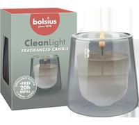 Bolsius - CleanLight Starter Set - Refillable Scented Candle - Stand & 1 Refill - Grey - Cypress & Amber - 20 Hour Burning Time - Natural Extracts & Vegan Wax