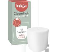 Bolsius - CleanLight Zero Refill - Refillable Unscented Candle - Refills Only - 2 pcs - 20-Hour Burn Time - Contains Natural Plant-Based Wax - Free from Palm Oil