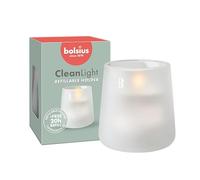 Bolsius - CleanLight Zero Starter Set - Refillable Candle Without Fragrance - Holder & Unscented Refill - Frosted White - Burn Time 20 Hours - Natural Plant Wax - No Palm Oil