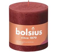 BOLSIUS Delicate Red Rustic Shine Pillar Candle 10cm x 10cm