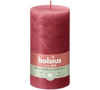 BOLSIUS Delicate Red Rustic Shine Pillar Candle 13cm x 7cm