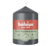 Bolsius - Essentials - Pillar Candle - Anthracite - 8 cm - Length Burning Time 17 Hours - Unscented - Natural Plant Wax - Without Palm Oil