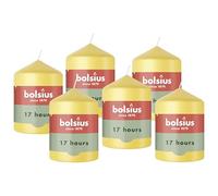 Bolsius - Essentials - Pillar Candle - Fresh Yellow - 8 cm - Length Burning Time 17 Hours - Unscented - Natural Plant Wax - Without Palm Oil