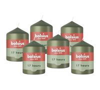 Bolsius - Essentials - Pillar Candle - Olive Green - 3,1” - Length Burning Time 17 Hours - Unscented - Natural Plant Wax - Without Palm Oil