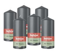 Bolsius - Essentials - Smooth Pillar Candle - Grey - 13 cm - Decorative Candles - Contains Natural Plant-Based Wax - Without Palm Oil