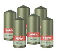 Bolsius - Essentials - Smooth Pillar Candle - Olive Green - 5.1″ - Decorative Candles - Contains Natural Plant-Based Wax - Without Palm Oil