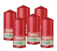 Bolsius - Essentials - Smooth Pillar Candle - red - 13 cm - Decorative Candles - Contains Natural Plant-Based Wax - Without Palm Oil