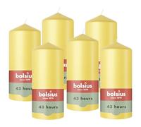 Bolsius - Essentials - Smooth Pillar Candle - Yellow - 13 cm - Decorative Candles - Contains Natural Plant-Based Wax - Without Palm Oil